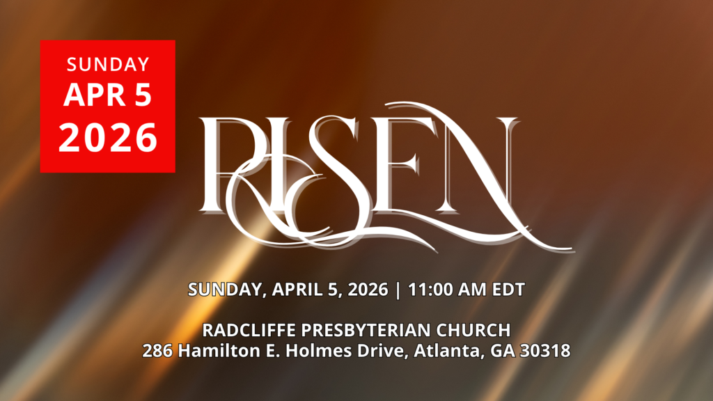 Abstract golden light background with the word "RISEN" in elegant white serif typography.